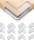 Set 12 protectii de colt transparente din silicon