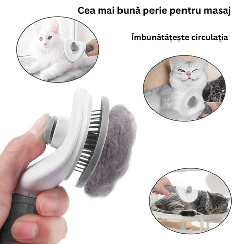 Perie cu auto-curatare pentru animale