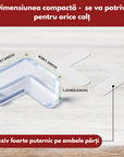 Set 12 protectii de colt transparente din silicon