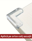 Set 12 protectii de colt transparente din silicon