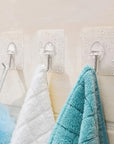Set 10 carlige autoadezive transparente din otel inoxidabil